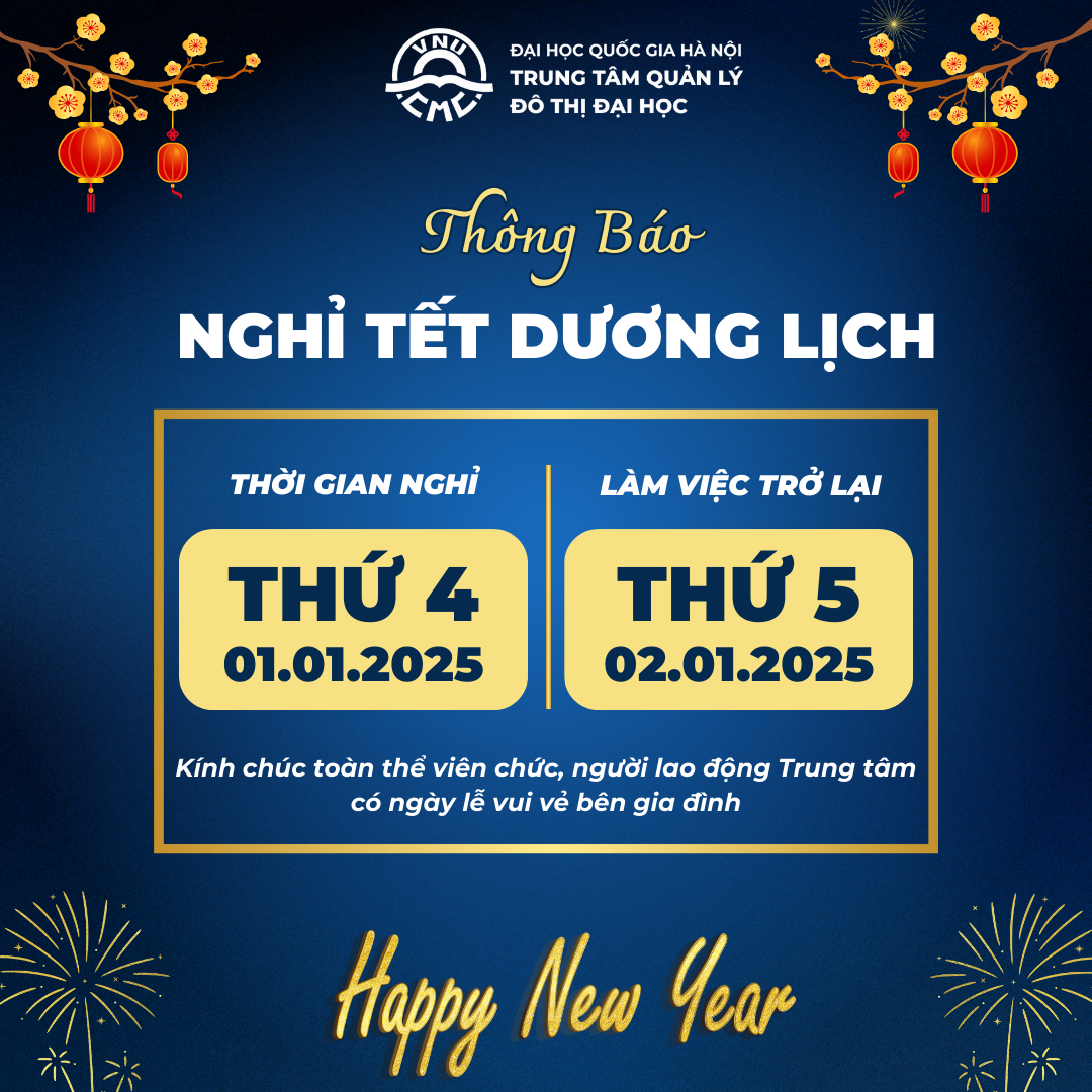 Thông báo lịch nghỉ Tết Dương lịch năm 2025